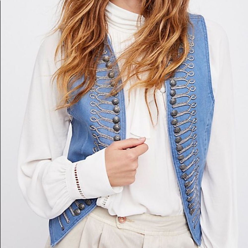 NWOT Free People Military Vest